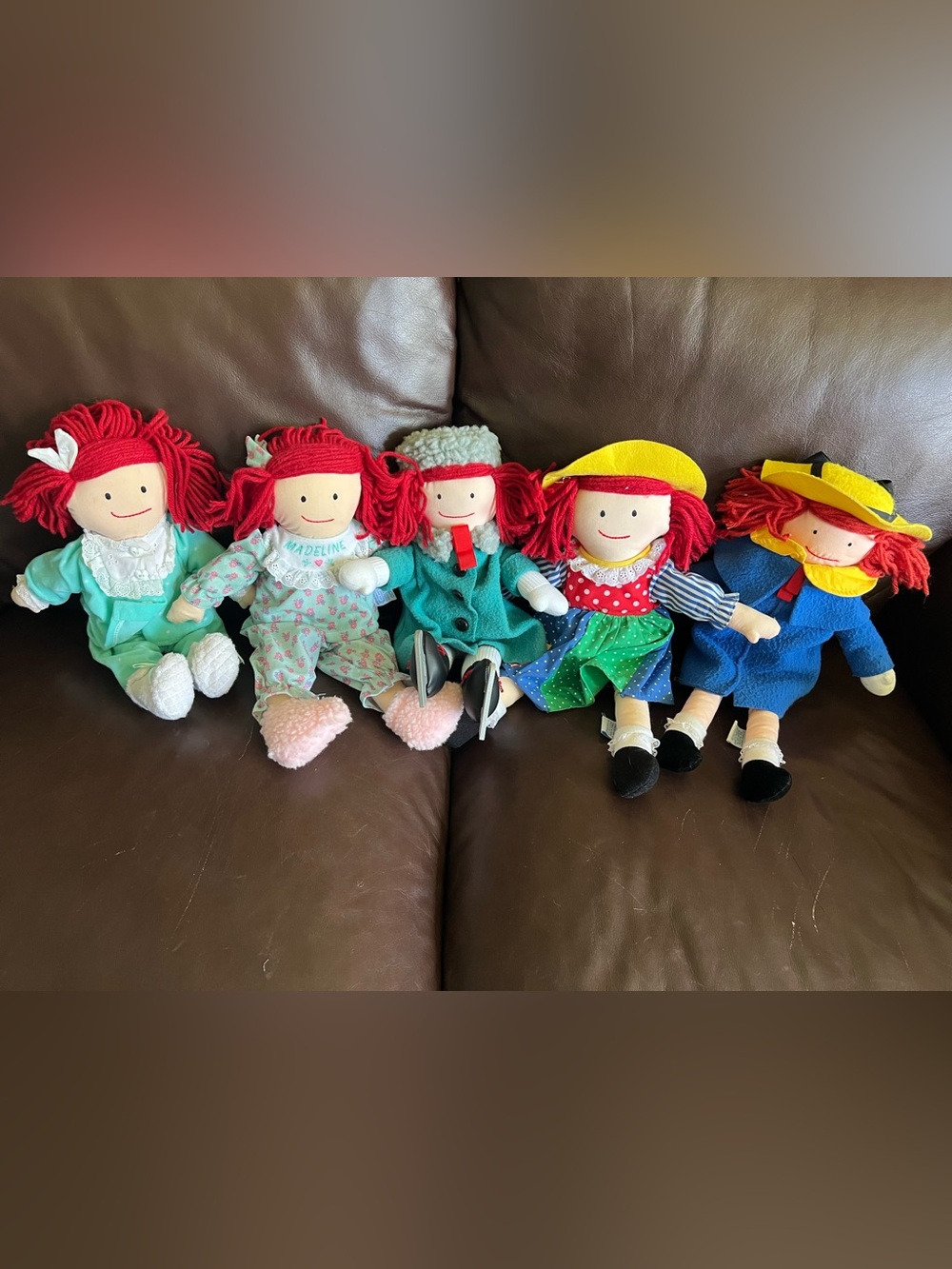 Lot of 5 15” (approximate) Madeline Red-Haired Rag Doll Plush Toy without tags